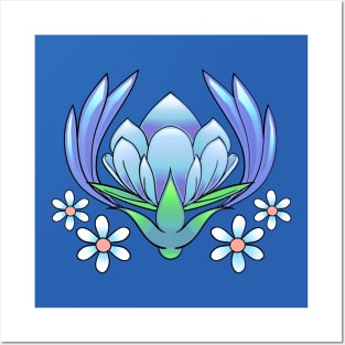 Blue Flower Design Posters and Art